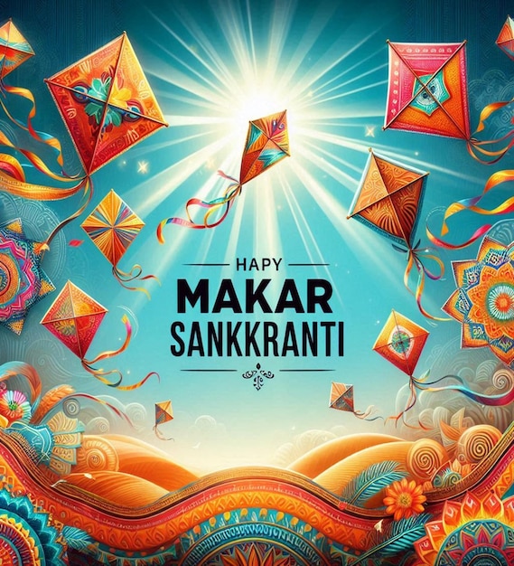 This illustration is created for Happy Makar Sankarnti