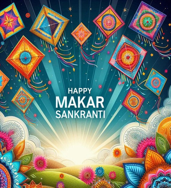 This illustration is created for Happy Makar Sankarnti