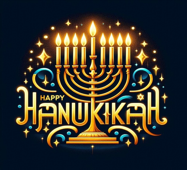 This illustration was generated for the Jewish religious festival Happy Hanukkah