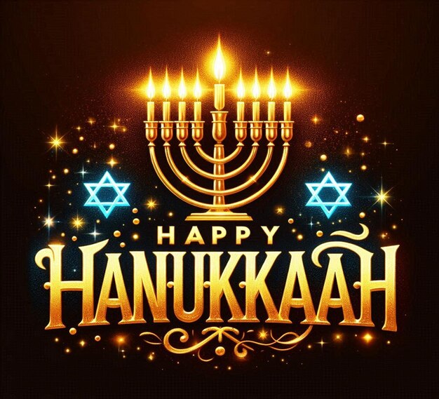 This illustration was generated for the Jewish religious festival Happy Hanukkah