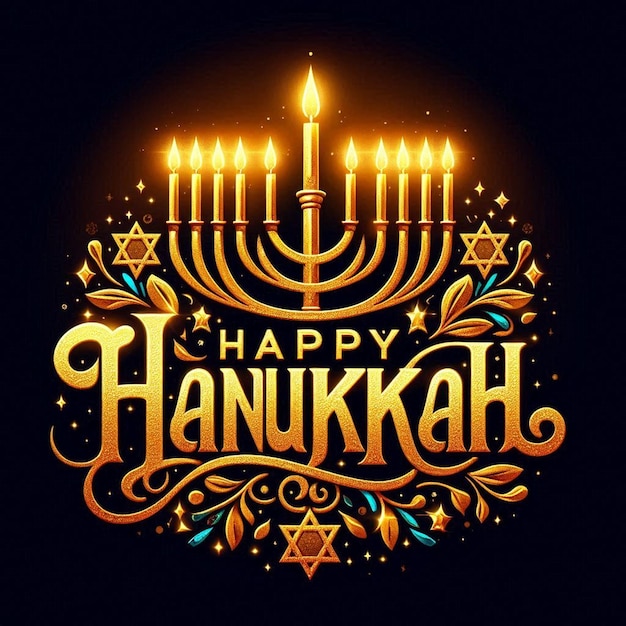 This illustration was generated for the Jewish religious festival Happy Hanukkah