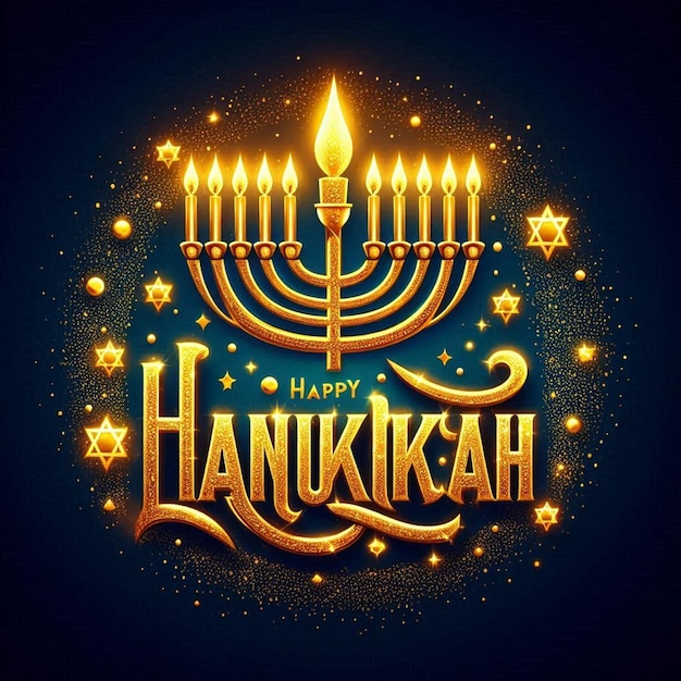 This illustration was generated for the Jewish religious festival Happy Hanukkah