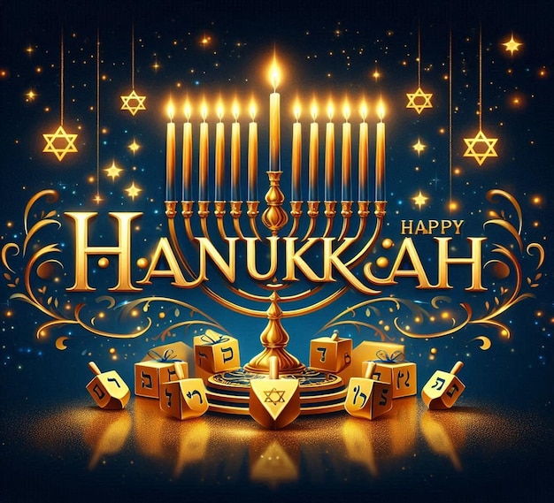 Photo this illustration was generated for the jewish religious festival happy hanukkah