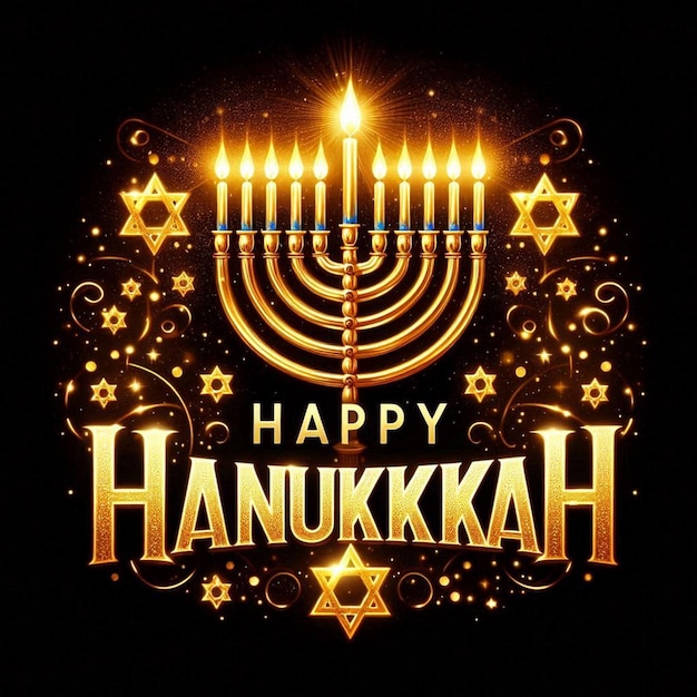 This illustration was generated for the Jewish religious festival Happy Hanukkah