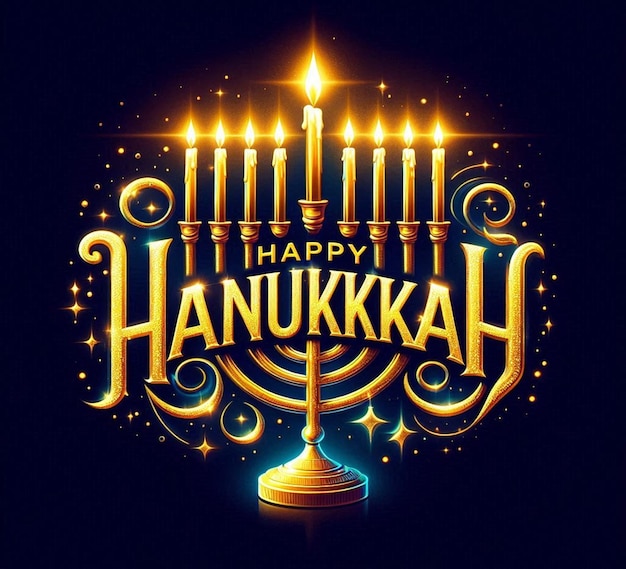 This illustration was generated for the Jewish religious festival Happy Hanukkah