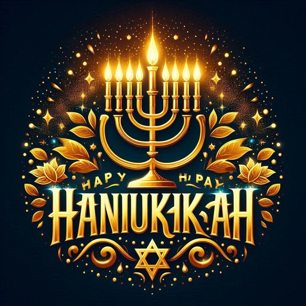 This illustration was generated for the Jewish religious festival Happy Hanukkah