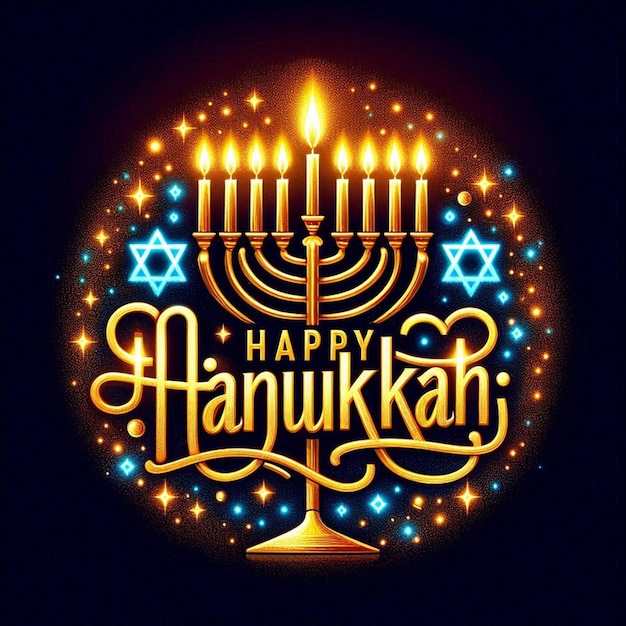 This illustration was generated for the Jewish religious festival Happy Hanukkah