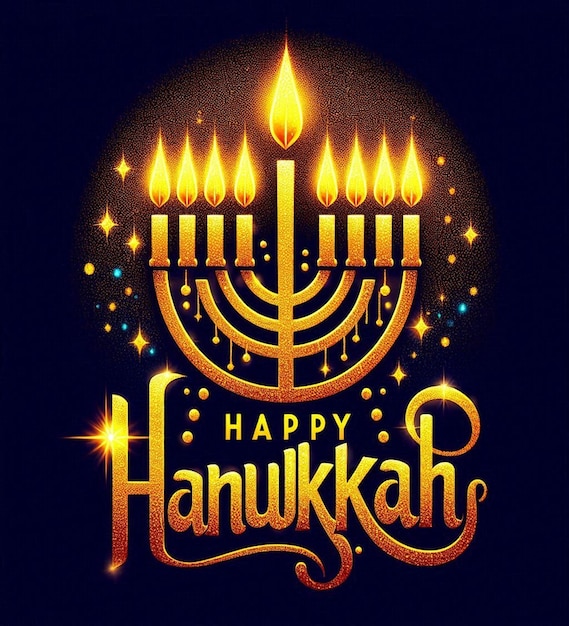 This illustration was generated for the Jewish religious festival Happy Hanukkah