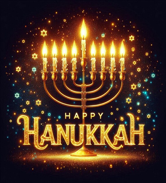 This illustration was generated for the Jewish religious festival Happy Hanukkah