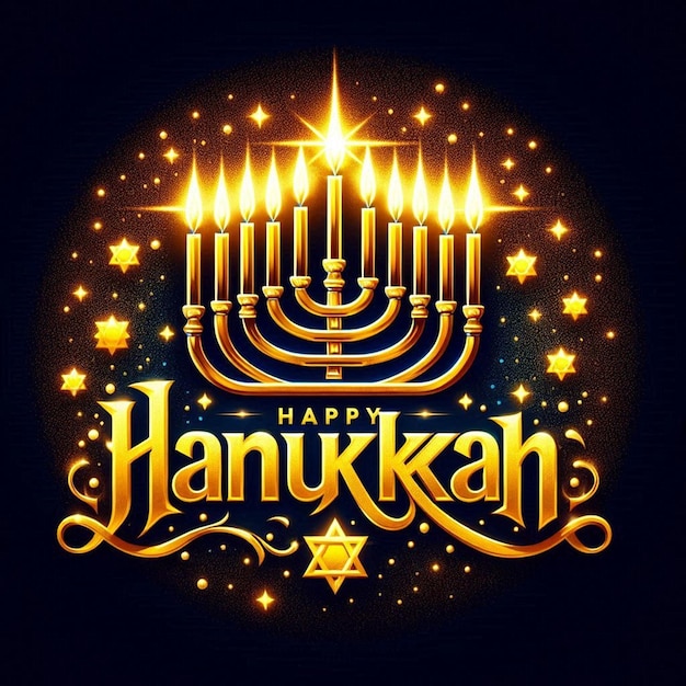 This illustration was generated for the Jewish religious festival Happy Hanukkah