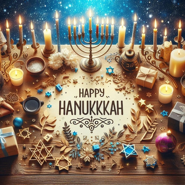 Photo this illustration was generated for the jewish religious festival happy hanukkah