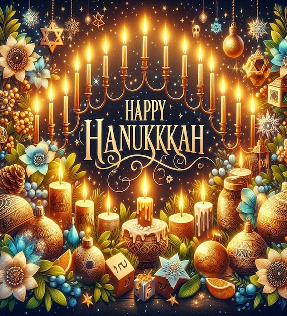 Photo this illustration was generated for the jewish religious festival happy hanukkah