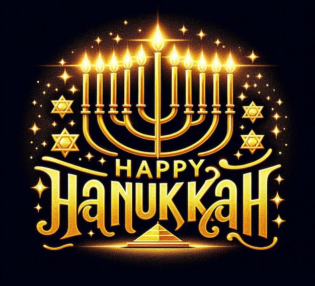 This illustration was generated for the Jewish religious festival Happy Hanukkah