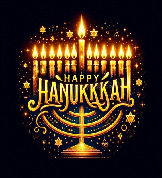 This illustration was generated for the Jewish religious festival Happy Hanukkah