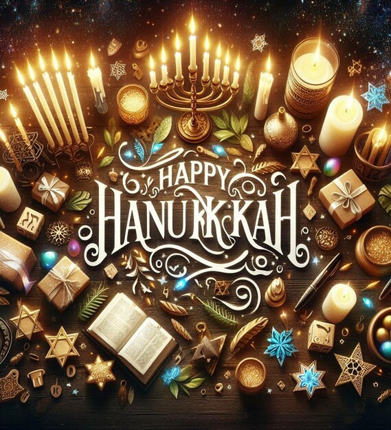 Photo this illustration was generated for the jewish religious festival happy hanukkah