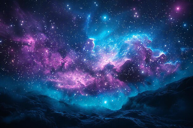 This image contains blue purple and violet stars