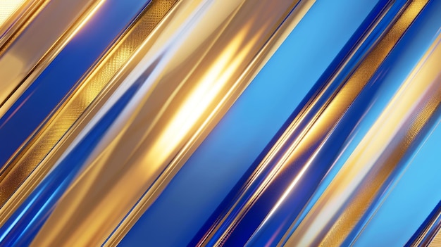 This image features a luxurious mix of shiny gold and cool blue abstract lines that interweave suggesting a sense of movement and opulence