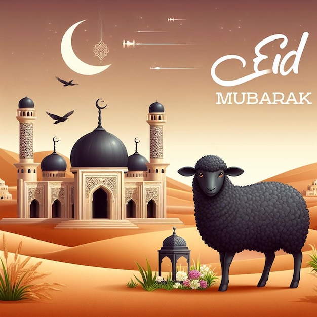 This image is created for Islamic events like Eid ul Adha