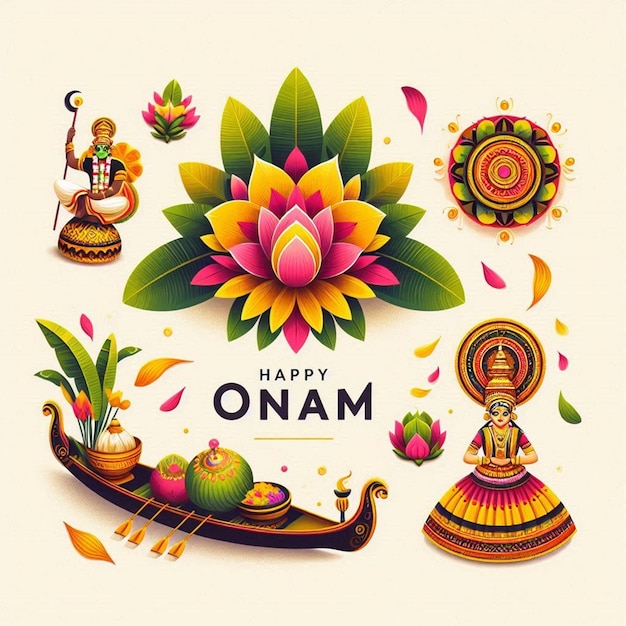 This image is generated for Indian festival Happy Onam