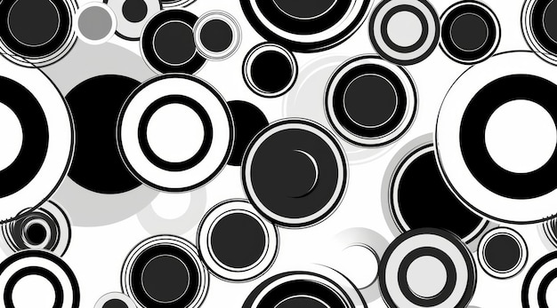 Photo this is an abstract black and white circles pattern design showcasing artistic elements