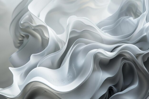 This is a closeup photo of a glossy object with flowing organic shapes and smooth fluidlike curves reminiscent of petals or liquid forms abstract background fluid and flower forms