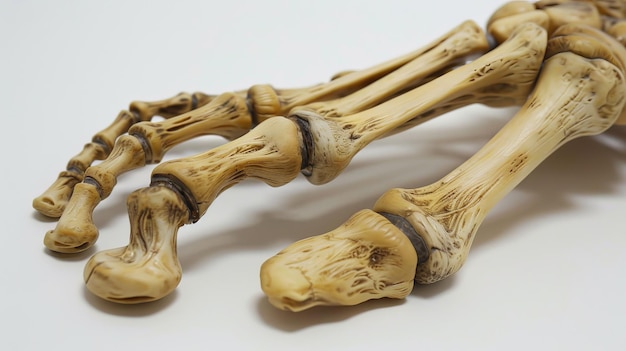 This is a photo of a human foot skeleton