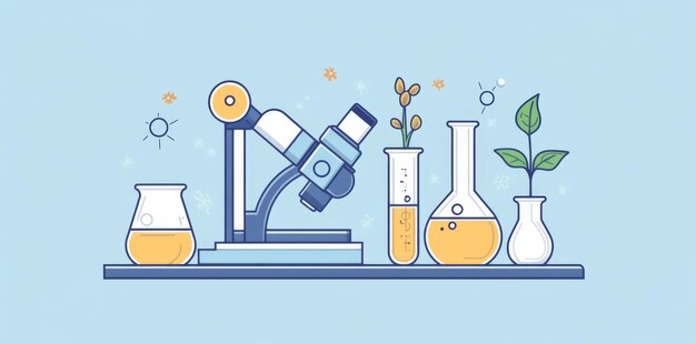 Photo in this lab tool there is an icon of a tube and a plant being used for chemical tests