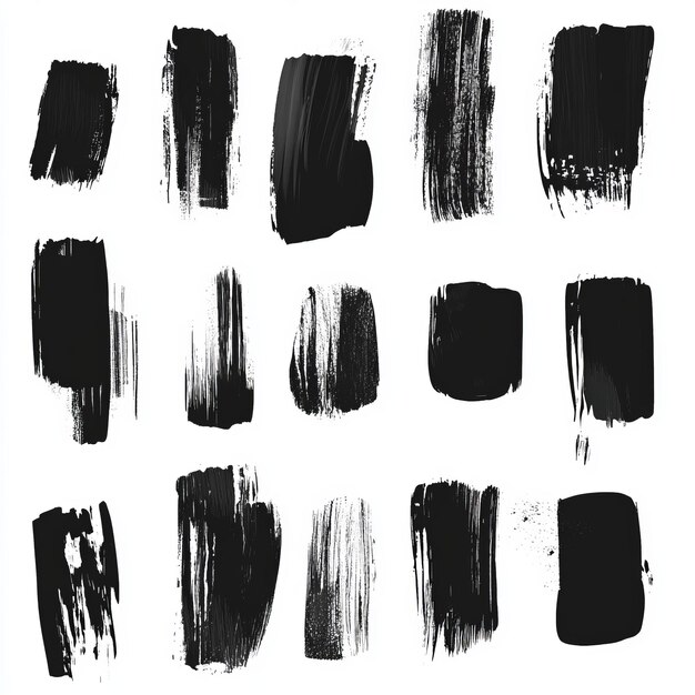 Photo this minimalist design features four black brush strokes creating an expressive visual it is perfect for adding texture and movement to your designs