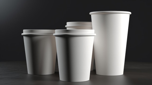 This simple blank stacked paper cups mockup in classic white is perfect for any branding approach