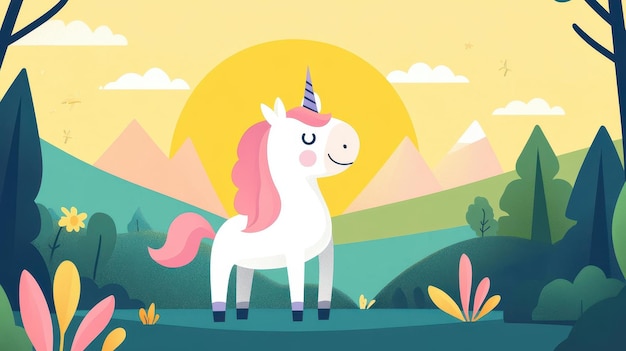 Photo this vibrant illustration of a unicorn highlights creativity confidence and