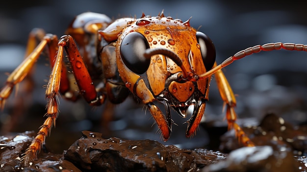 This video presents an ant closeup revealing the intricate details of the ants body and movements