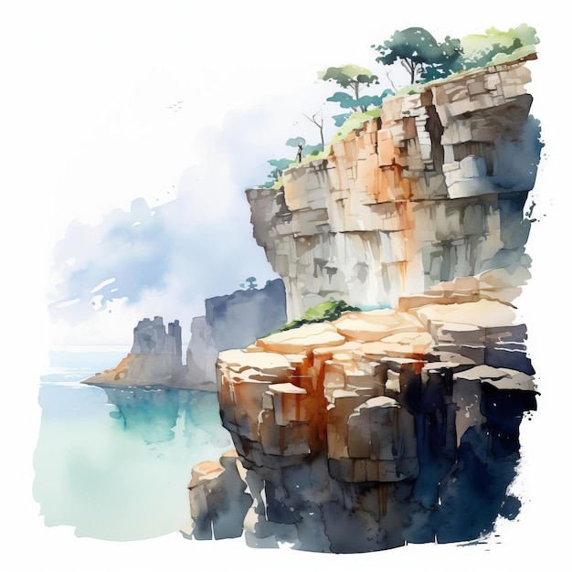 Thomas Schaller39s Simple Flat Watercolor Cliff Drawing An Indepth Analysis