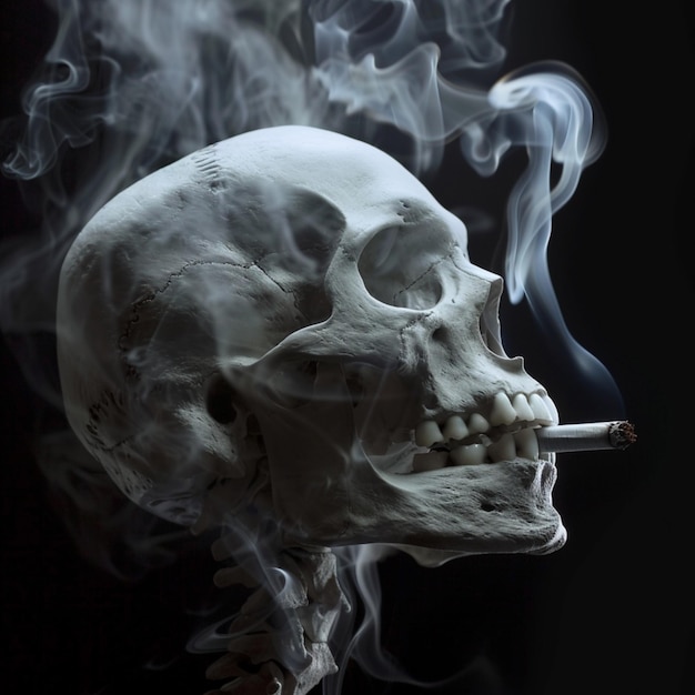 A thought provoking image of death from smoking cigarettes