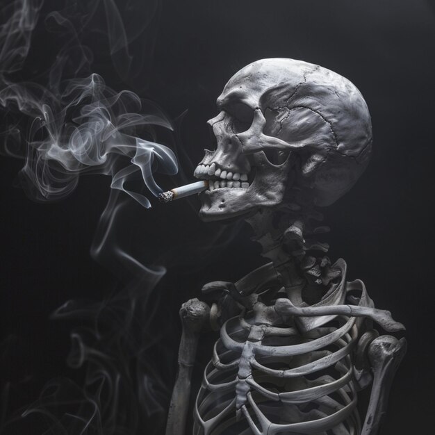 A thought provoking image of death from smoking cigarettes