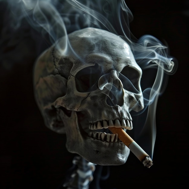 A thought provoking image of death from smoking cigarettes