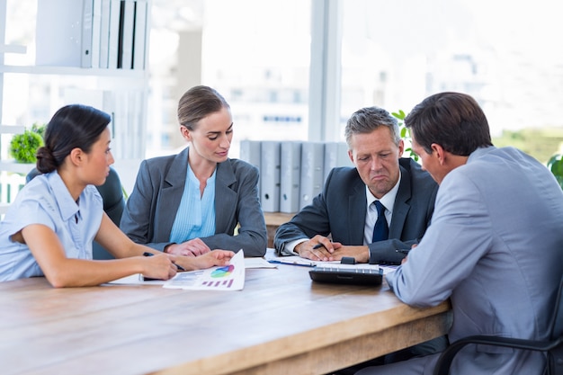 Thoughtful business people during meeting 