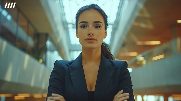 Thoughtful Business Woman in Office Suit