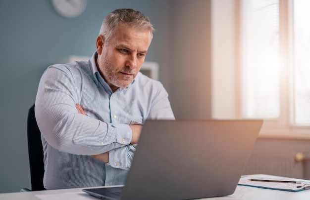 Thoughtful businessman at office