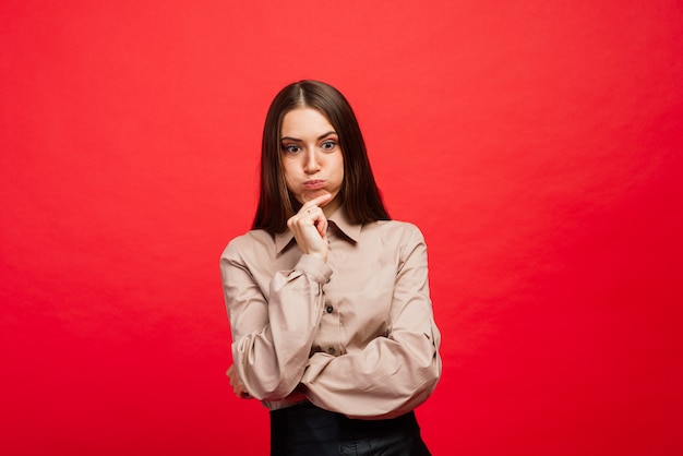 Thoughtful and frustrated woman.