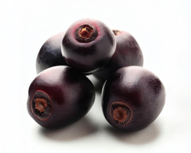 Three of acai berries on white background