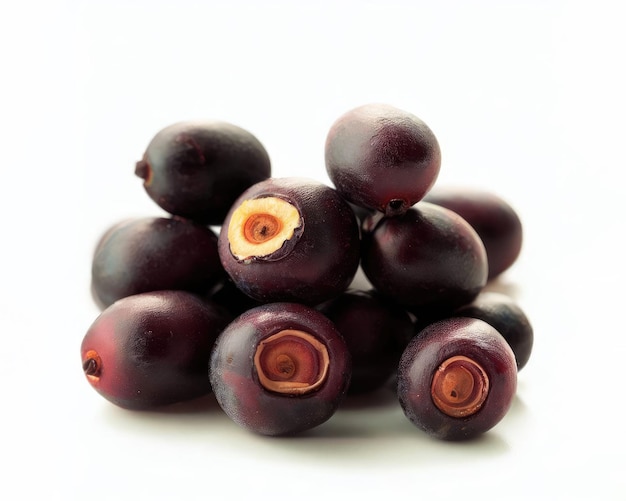 Three of acai berries on white background