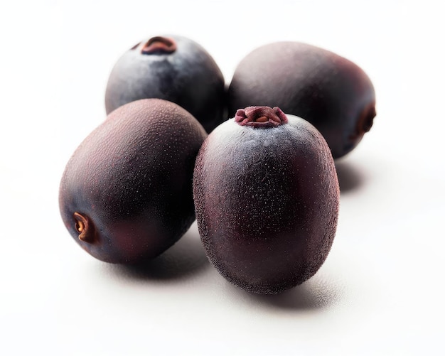 Three of acai berries on white background