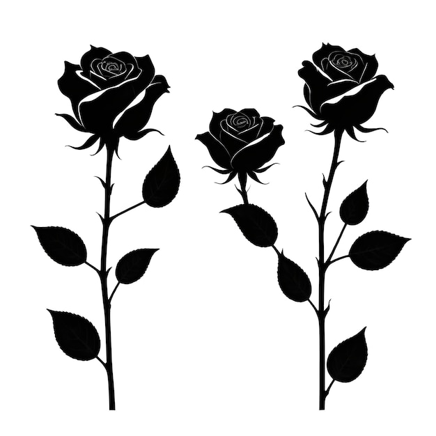 Photo three black roses with the words  three  on them