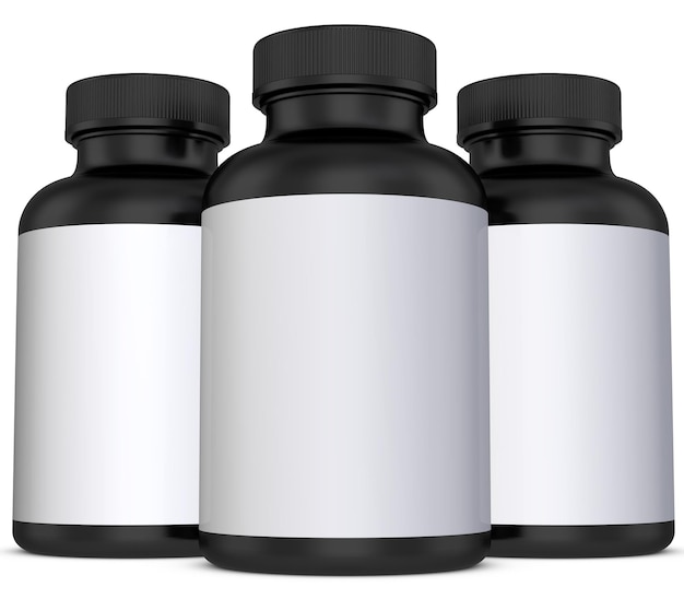 Three bottles of black medicine with a white label that says " no. 1 ".