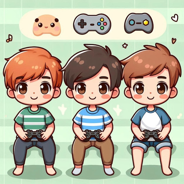 three boys with one wearing a striped shirt and the other with the other with the number 3 on the right