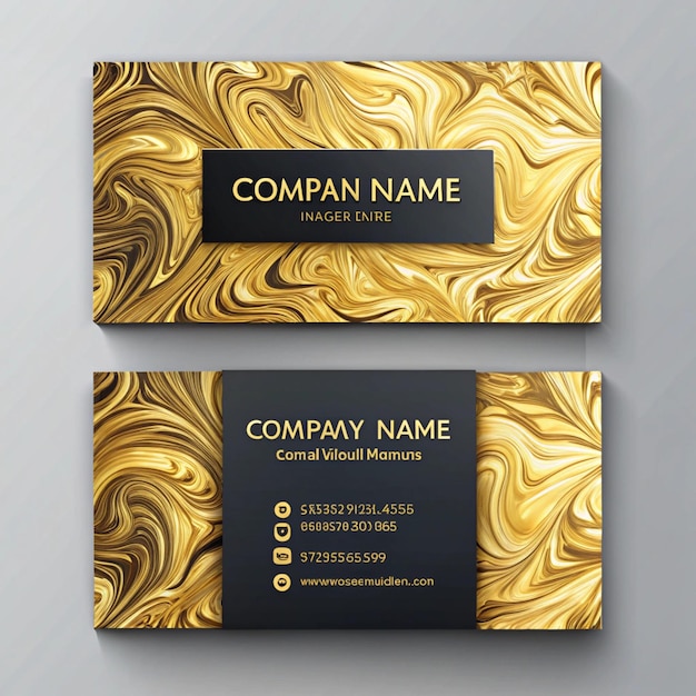 Photo three business cards with gold and black on the bottom