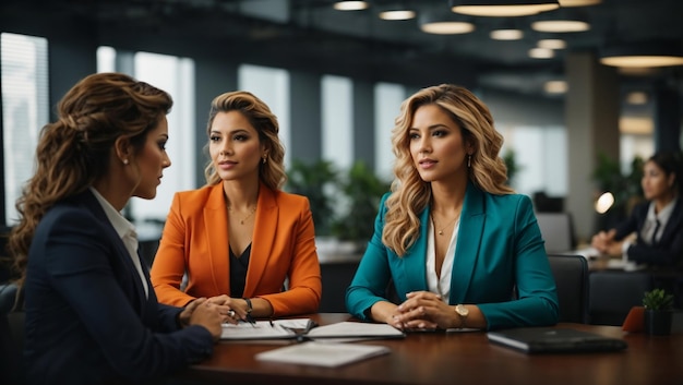 Three businesswoman in meeting