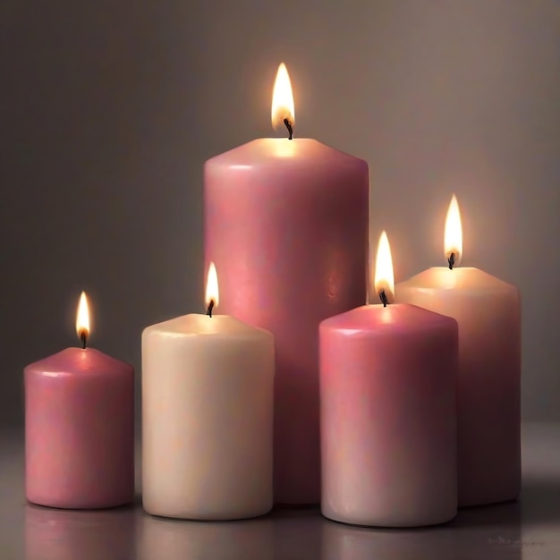 three candles are lit and one is pink and one is white terry davis mobile app