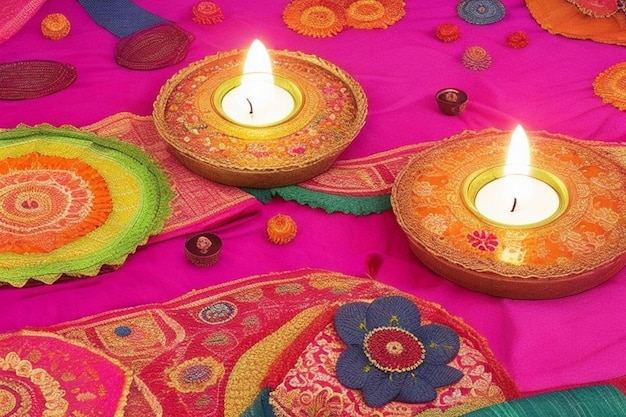 three candles on a table with one that says happy birthday