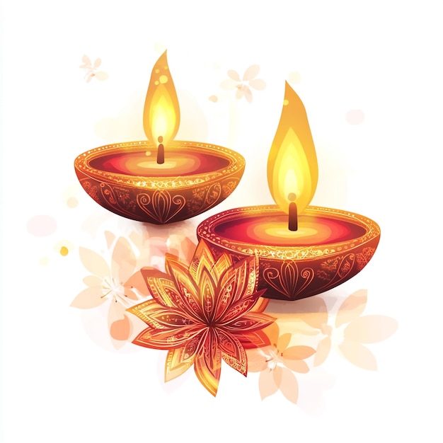 three candles with flowers and a flower on them